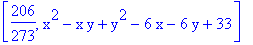 [206/273, x^2-x*y+y^2-6*x-6*y+33]